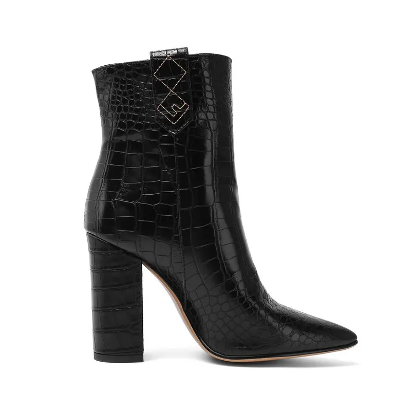 Женские ботинки из искусственной кожи fanyuan ботильоны на высоком каблуке модные с