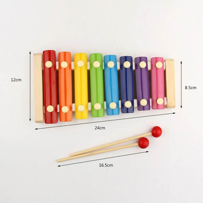

Creative Wooden Instruments 8 Notes Xylophone Toys Musical Kid Baby Musical Toys Wooden Instrument Hand Knocking Piano Toy Gift