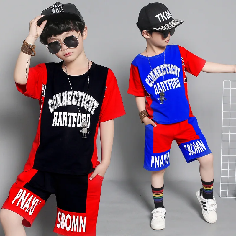 2019 г. Комплекты одежды для маленьких мальчиков детские спортивные костюмы Летний