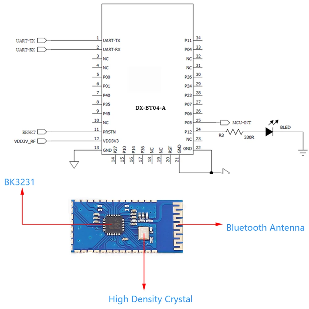 Модуль беспроводного Bluetooth радиочастотного приемопередатчика BLE2.0 UART 4 дБм 2 ГГц