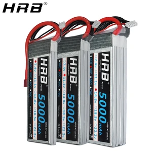 Аккумулятор HRB 2S 3S 4S Lipo, батарея для радиоуправляемых самолетов и автомобилей, 7,4 В, 11,1 В, 5000 мАч, XT60, 50C Deans EC5, TRX T, 5S, 6S, 14,8 в, 18,5 в, 22,2 в
