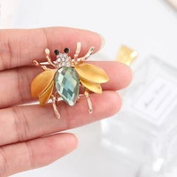 female cute insect bee brooch yellow crystal bee brooch pin jewelry