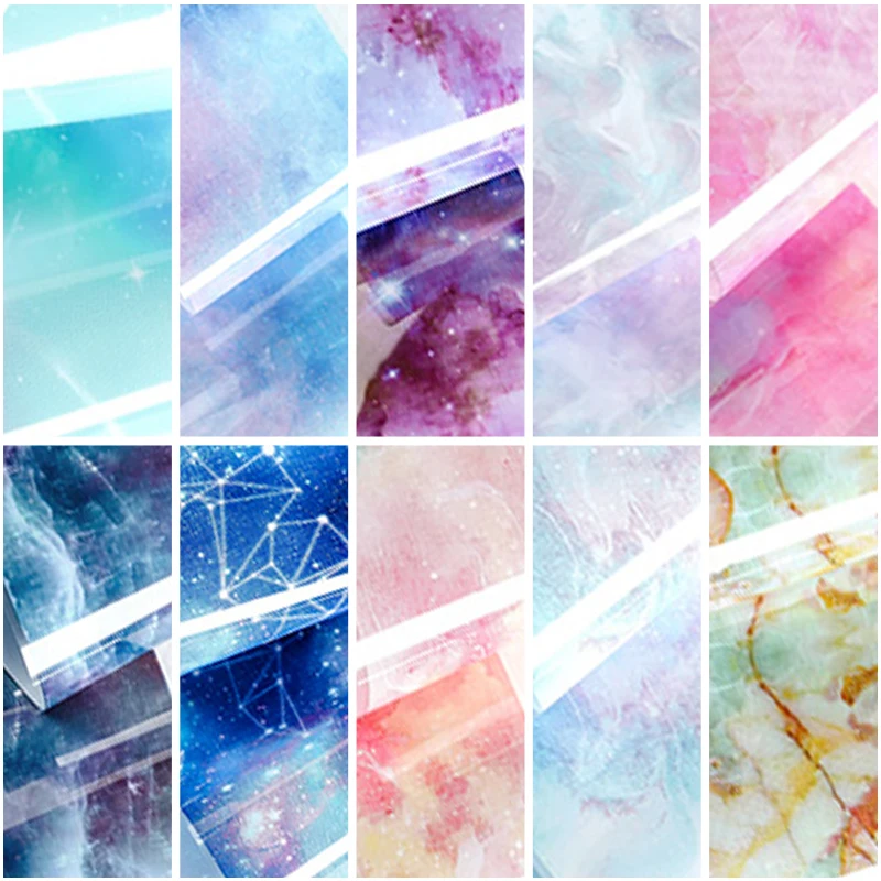 

10 Colours Nail Art Star Transfer Paper Hot Sale Rainbow Sky Japanese Style Nail Foil Sticker Nail Polish Adhesive Sticker