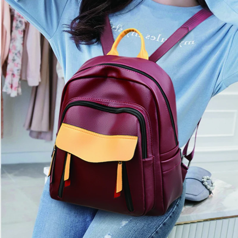 

Classic PU Leather Female Bagpack Retro PU Women Large Capacity Backpack Casual Lady Anti Theft Rucksack Fashion Design Mochila