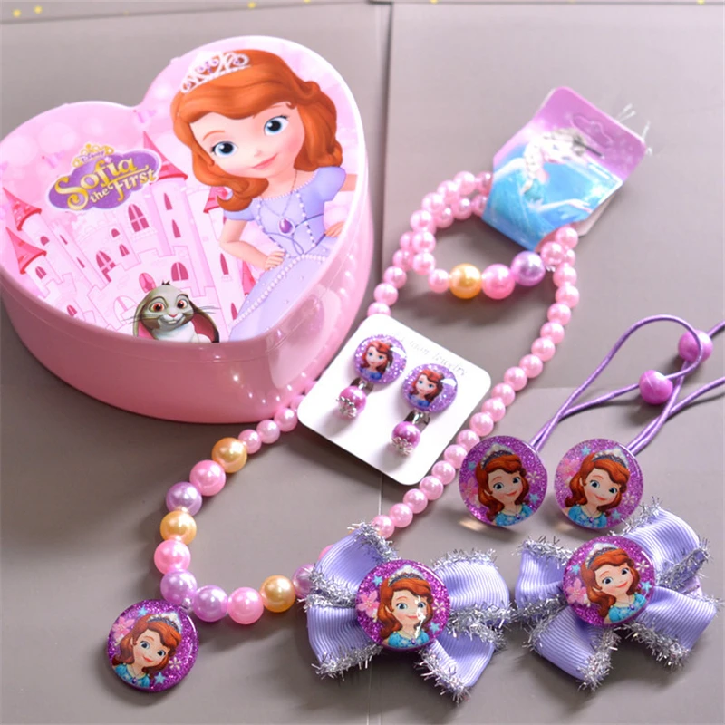 8 шт диснеевских мультфильмов Холодное сердце детское ожерелье + браслет серьги