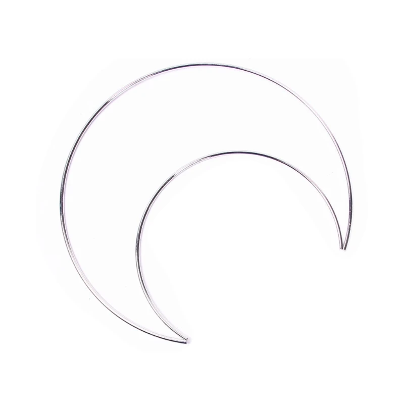 

95AA Metal Floral Hoops Moon Wreath Macrame Rings Dream Catcher Macrame Wall Hanging Crafts for DIY Wedding Garland