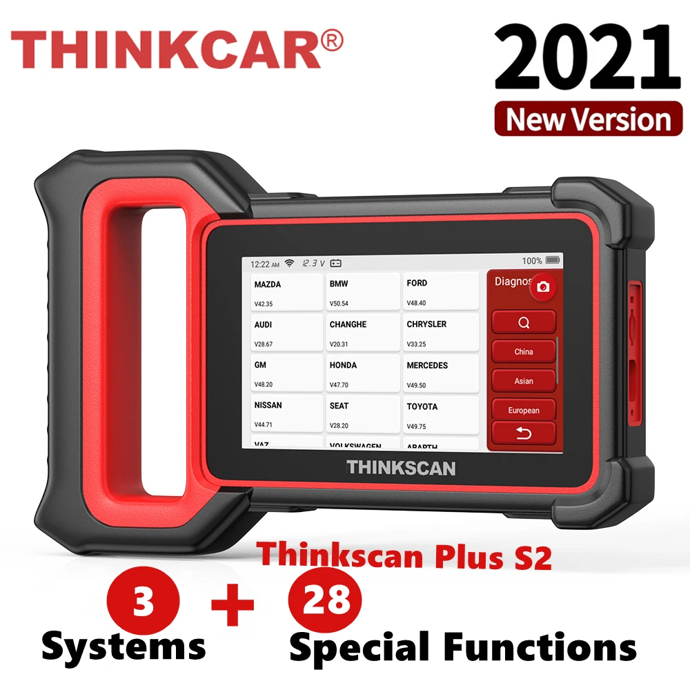 

THINKCAR Thinkscan Plus S2 Professional OBD2 Scanner Code Reader Oil BAT DPF SAS TPMS Reset Airbag ABS ECM System Free Shipping