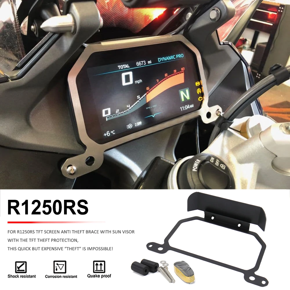 

New Motorcycle For BMW R 1250 RS R1250RS R1250 RS TFT Screen Anti Theft Brace Protector Protection Parts Visor Meter Frame Cover