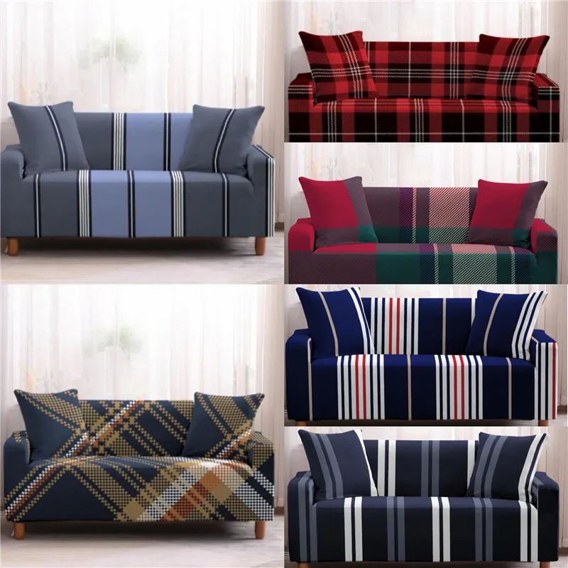 

Geometry Plaid Anti-dust Sofa Cover Slipcovers Stretch Sofa Covers for Living Room Elastic Couch Cover Sofa Towel 1/2/3/4-seater