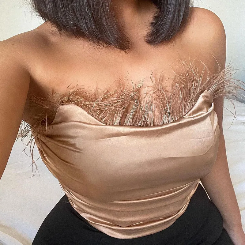 

Майка женская атласная без рукавов, пикантный укороченный топ с открытыми плечами, корсет, вечерняя Клубная одежда, уличная одежда, лето 2022