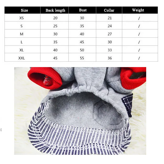 

PUOUPUOU Winter Warm Dog Clothes Print Pet Clothes Stripe Sweatshirt Dogs Coat Soft for Small Dogs Cute Ropa Para Perro XS-2XL