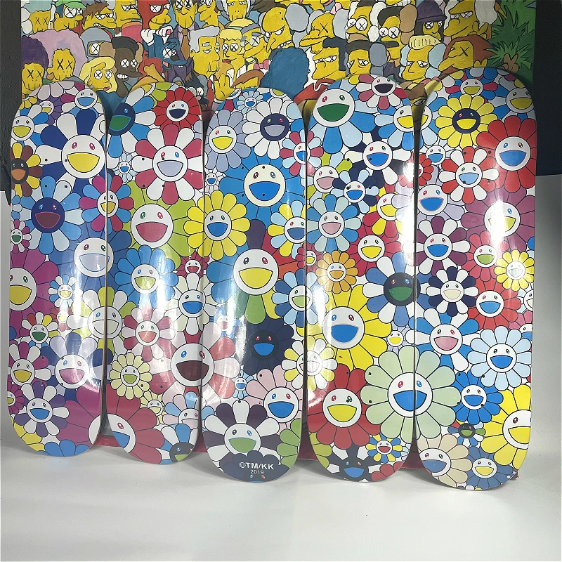 Takashi Murakami Sunflower   Flower Color Skateboard Five-color Flower Puzzle Now Art Collectibles Decoration Pendant Exhib