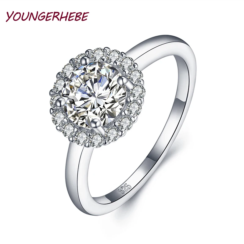 Персонализированные серебряные кольца 925 обручальные инкрустированные белые