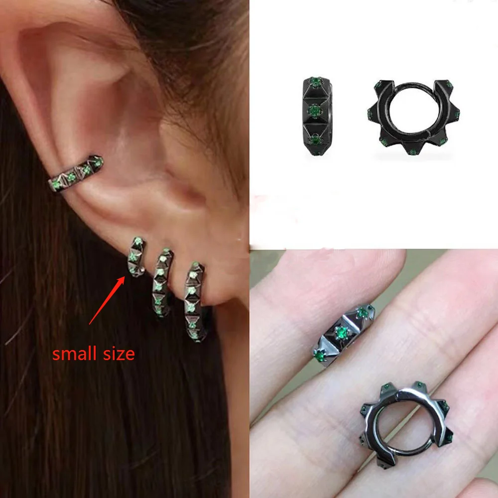 Женские серьги-кольца SLJELY из стерлингового серебра 925 пробы с розовыми шипами