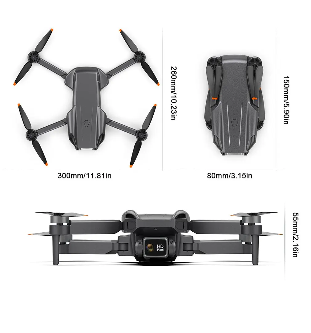 

BG21 Dual Pan Tilt 4K High Definition Aerial UAV GPS Optical Flow Positioning 5g Brushless Folding Remote Control Aircraft