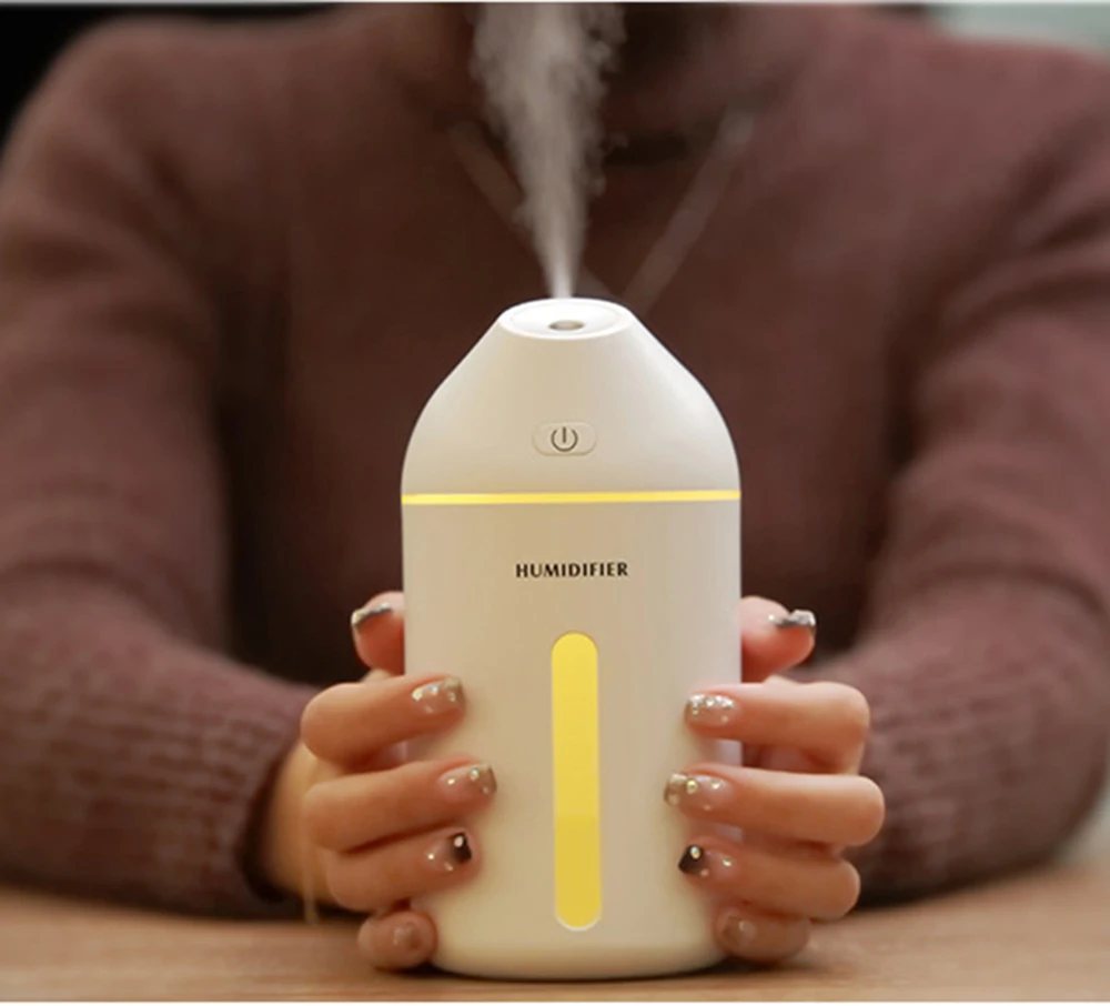 

320ML Ultrasonic Humidifier Air Purifier for Home Car Essential Aromatherapy Diffusers Humidifiers Humificador with Night Light