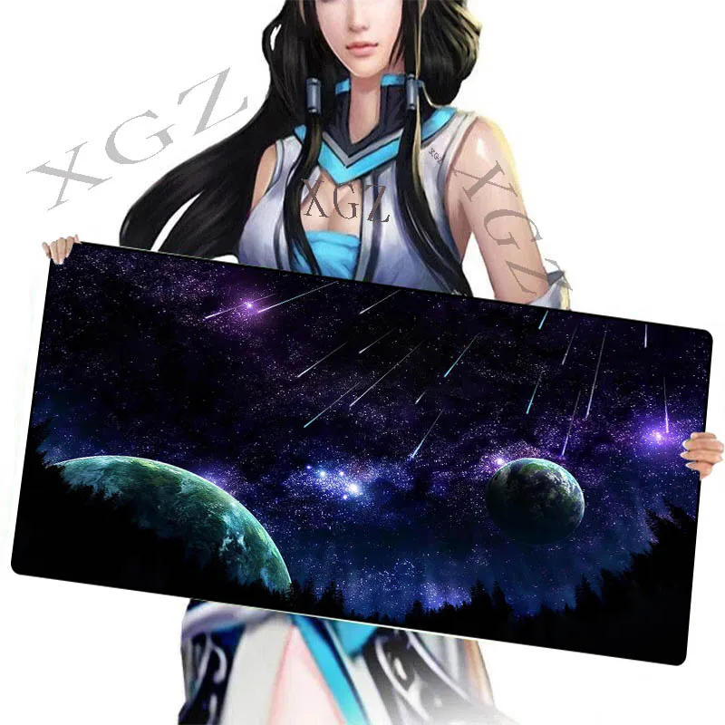 

XGZ Fantasy Anime Starry Large Size Gaming Mousepad PC Computer Gamer's Mouse Pad Desk Mat Locking Edge Side for CS GO LOL Dota