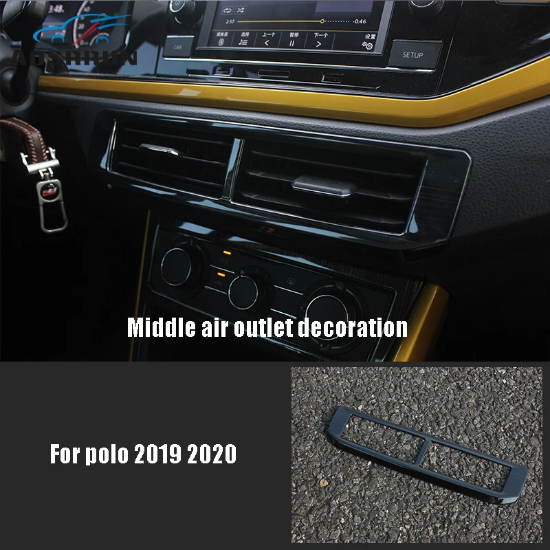 Для Volkswagen VW polo 2019 2020 автомобильные аксессуары украшение среднего выпуска воздуха