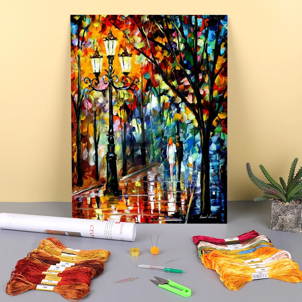 Водорастворимый холст с принтом калейдоскопа 11CT Вышивка крестом узоры DMC нитки