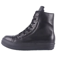 new season man high top shoes black leather thick sole lace up fashion kanye west street style sneakers