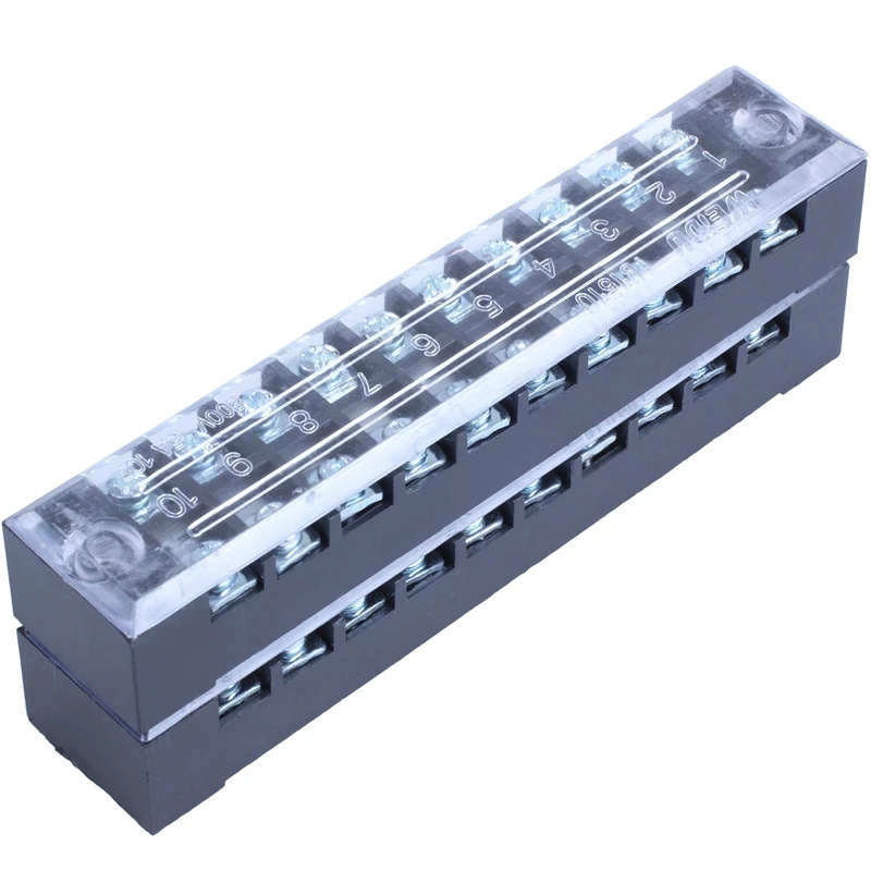 5 шт. двойной ряд 10 Позиции винтовой клеммный блок Разъем 600 в 15а|Терминалы| |