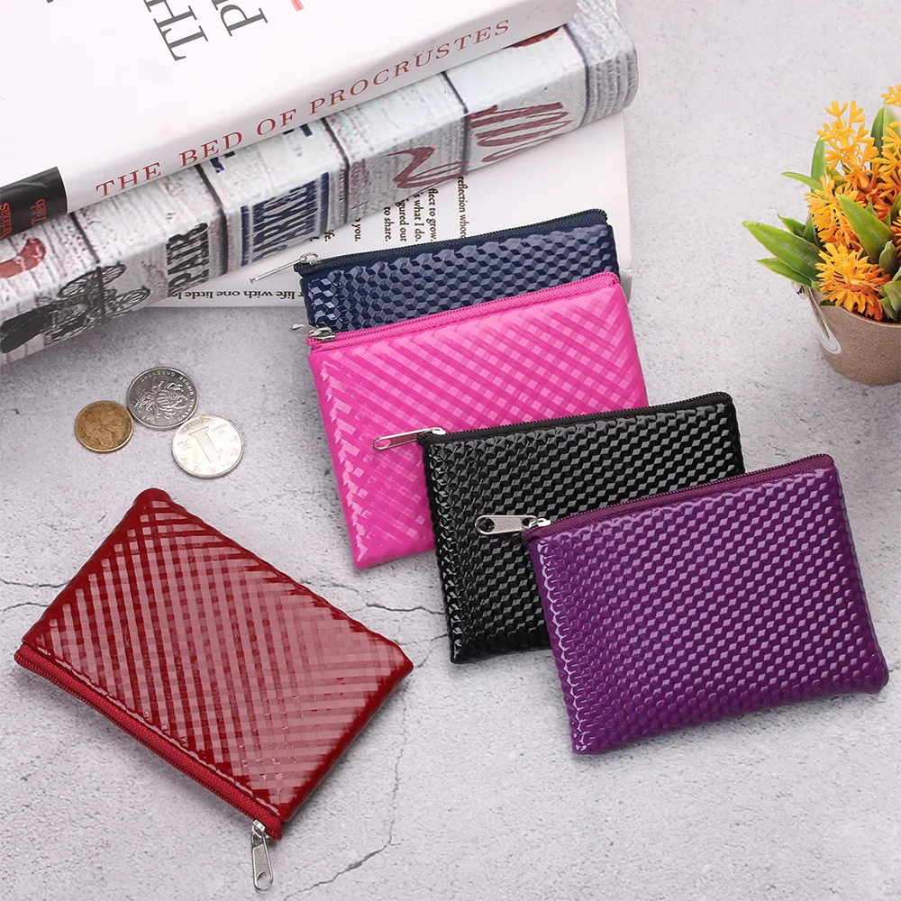 1 шт. женский кожаный кошелек на молнии милый держатель для кредитных карт