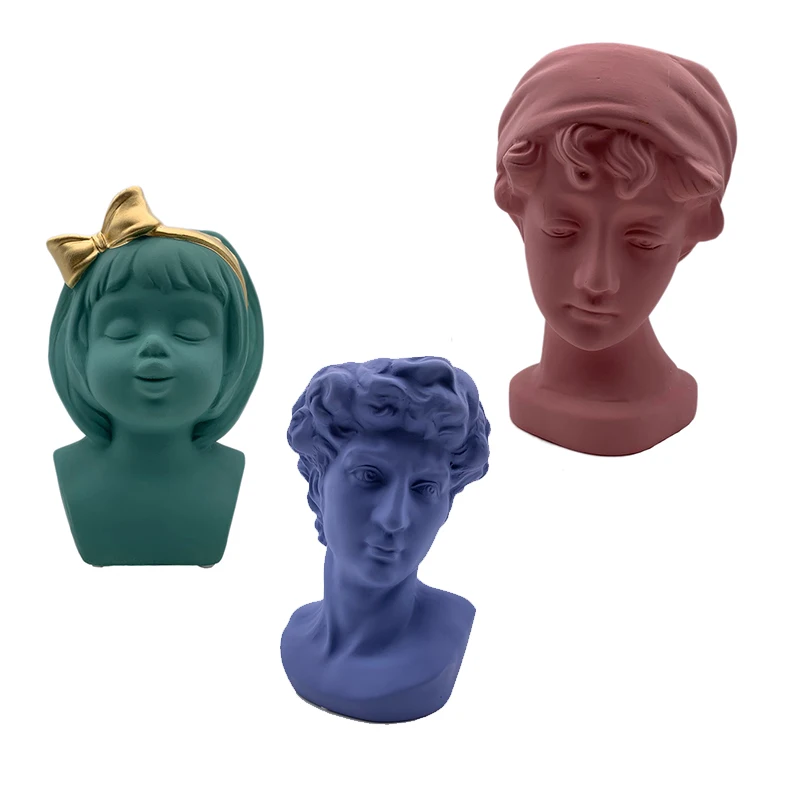 Керамическая ваза для девочек милые вазы цветов с головой Давида свадебный стол