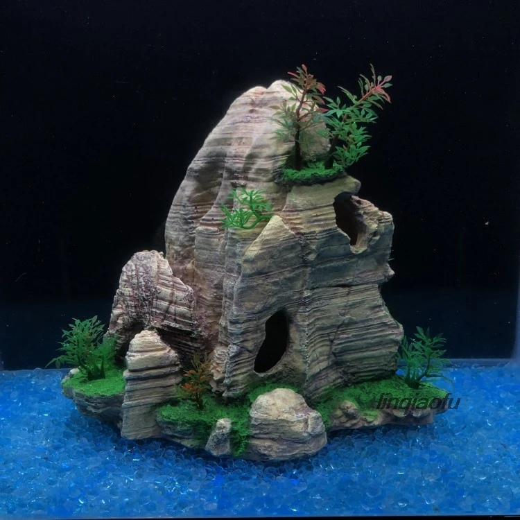 

Rockery Aquarium Decoration Decoration, Artificial Stone Resin Small Fish Dodge Hole Decoration