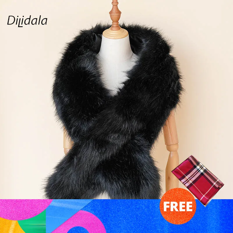 Dilidala женский шарф с воротником из искусственного лисьего меха Модный