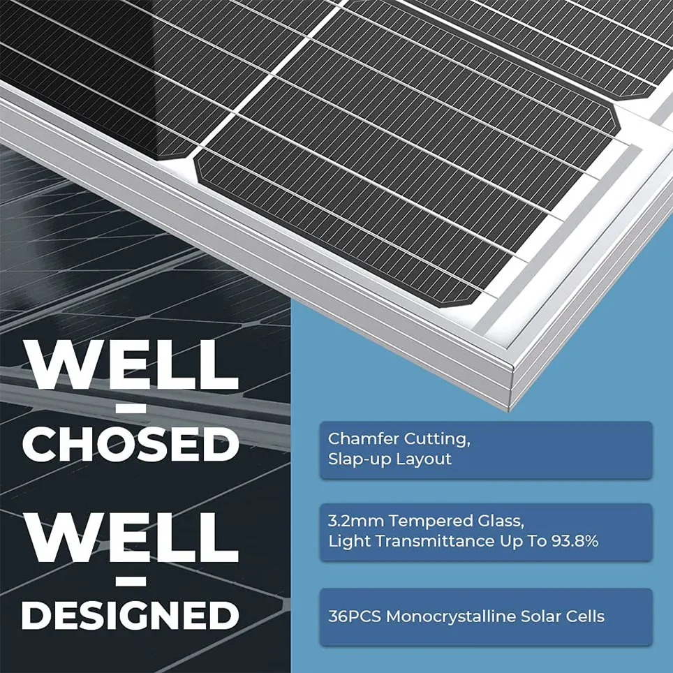 

180W mono channel solar panel, 12V single crystal solar cell charger, high efficiency module, suitable for RV ship off grid