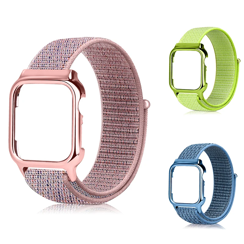 Нейлоновый ремешок для часов + чехол Apple watch 5/4 44 мм 40 iWatch4 спортивный Браслет