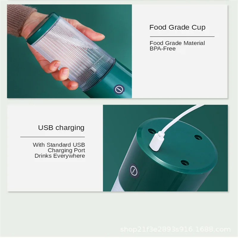 

Small Lightweight Portable Non-Slip Juicer Cup Home USB Rechargeable Juice Cup 1500mAh Battery 350ml Capacity Healthy Eating