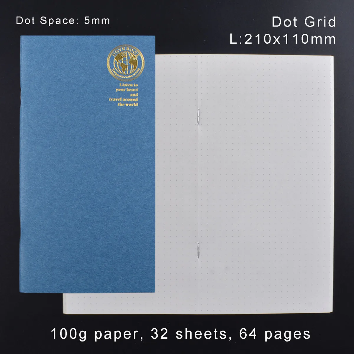 L Dot Grid Кожаная записная книжка, Сменная вставка для ежемесячного паспорта, дневник планировщик, крафт-бумага, блокнот для путешествий, ежедневный Еженедельный - Цвет: L Dot Grid