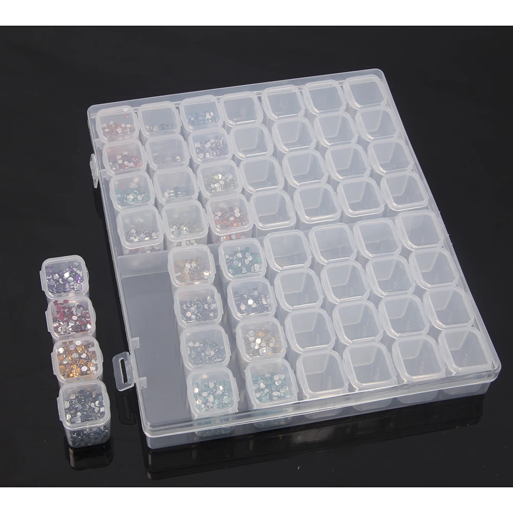 Пластиковый ящик для хранения с 56 отделениями наборы алмазной живописи предметы