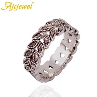 ajojewel plant statement rhinestone leaf rings for women new fashion vintage antique jewelry dropshipping