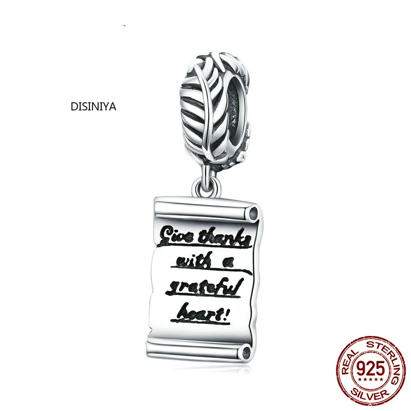 

Настоящее 925 пробы Серебряное очарование для оригинального роскошного бренда, женское рукописное письмо, сделай сам, ювелирное изделие, ...