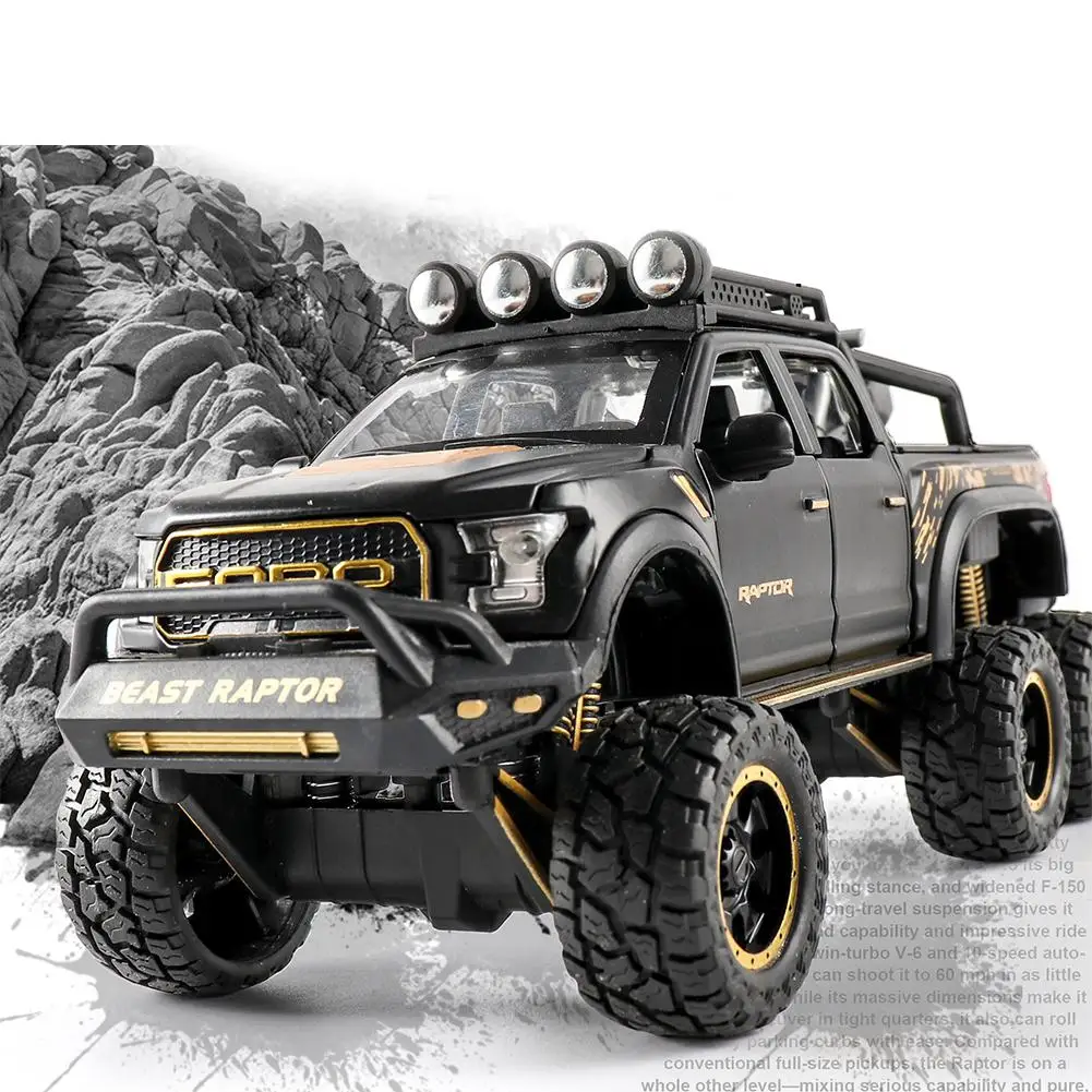 MeterMall 1:28 Ford Raptor Off-road Car Model Children Return Force Light and Sound Toy |