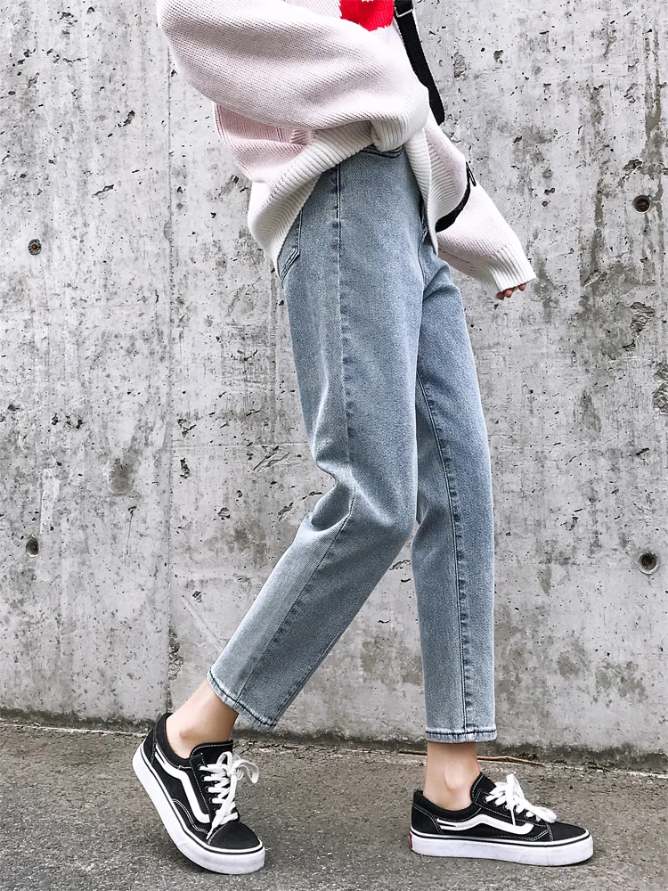 Джинсы бойфренды с высокой талией в винтажном стиле|Джинсы МОМ| |