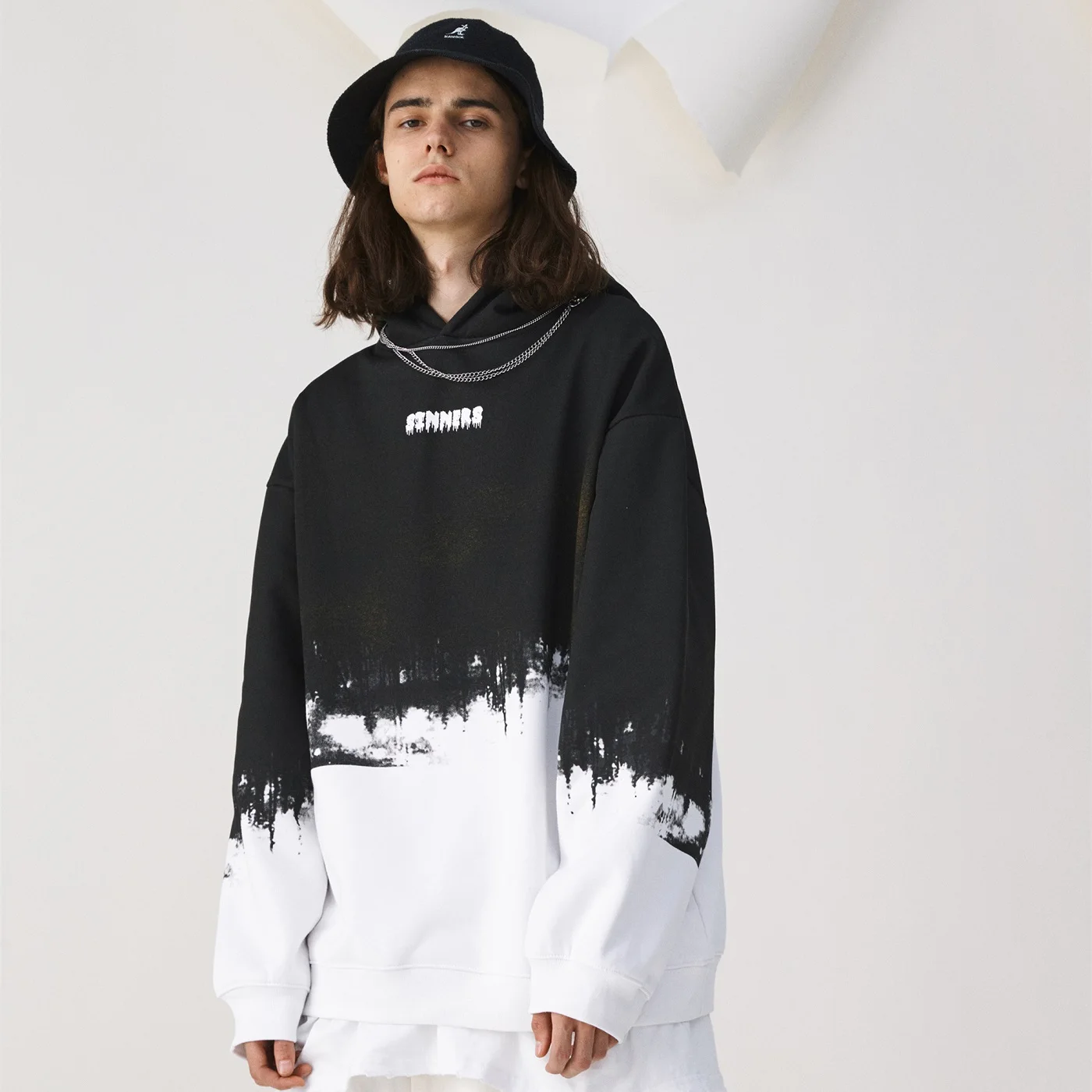 Свитшот мужской флисовый в стиле хип-хоп худи с принтом тай-дай уличная одежда