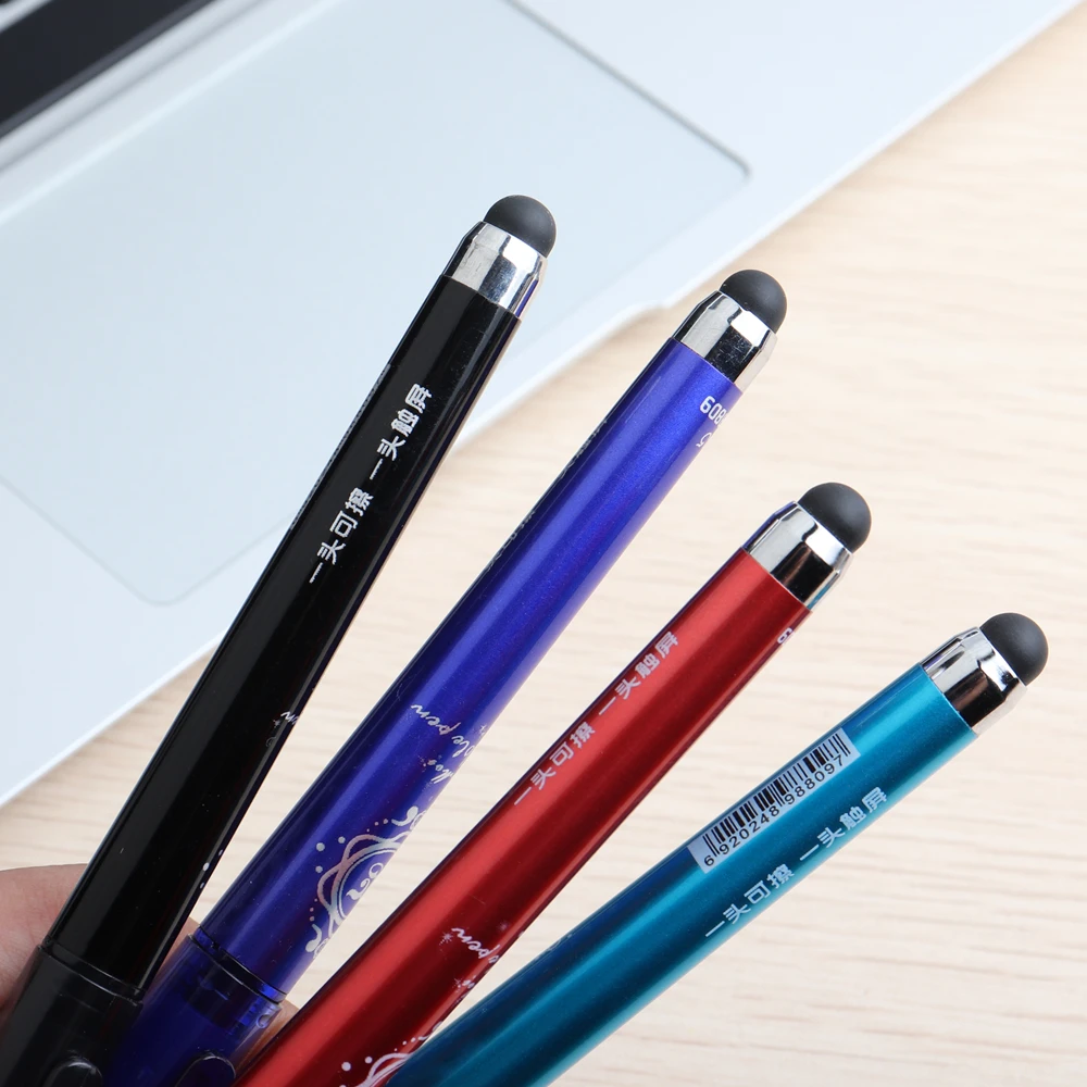 1pcs Capacitive Ballpoint pen with Erasable and Touch Screen Stylus for student or office