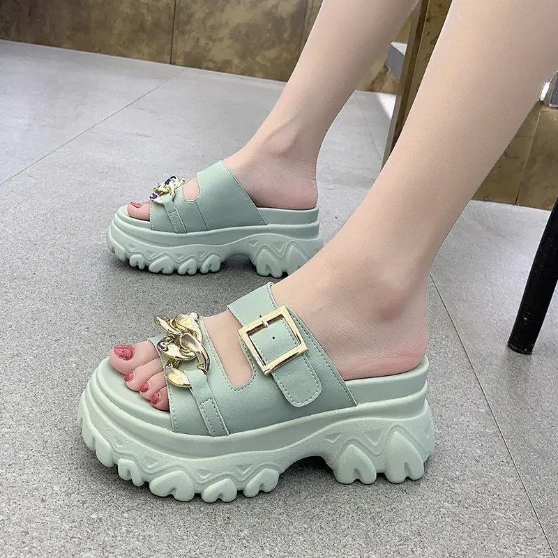 

Women's Platform Sandals Outdoor Non-Slip Ins Fashionable All-Matching 2021 Summer New Korean Style Fashionable Platform Sandals