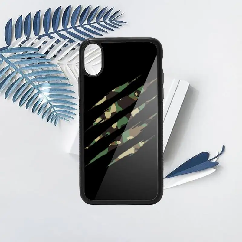 

Army Green Camouflage pattern Phone Cases PC for iPhone 11 12 pro XS MAX 8 7 6 6S Plus X 5S SE 2020 XR