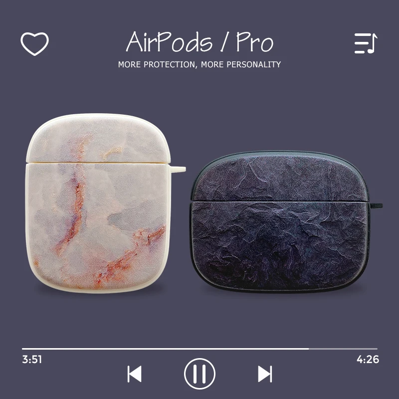 

Protective High Quality Cover For Apple Bluetooth Headset Accessories Airpods 1 2 Pro Durable TPU Case Marble Grain