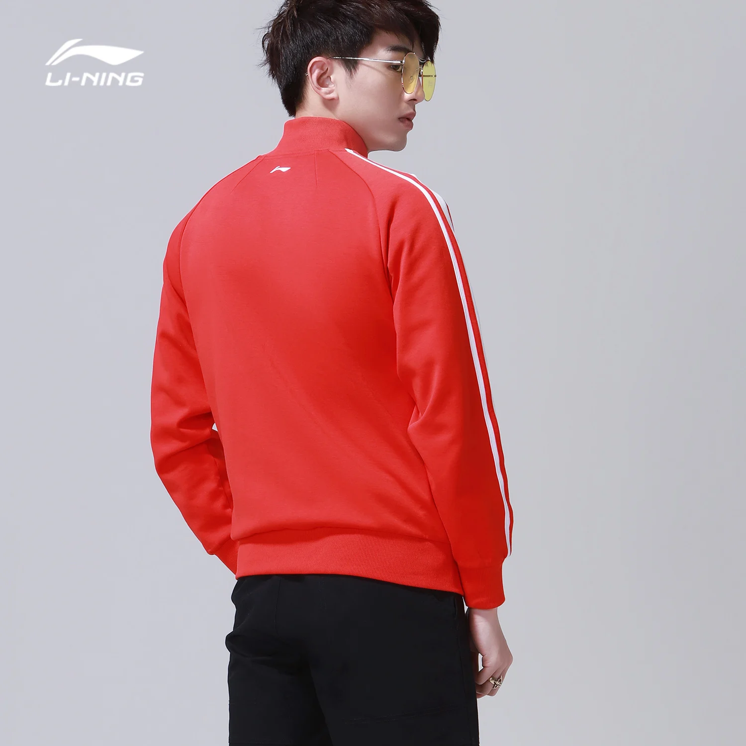 Li-Ning мужской трендовый свитер Китай печать Толстовка 82% хлопок 18% полиэстер
