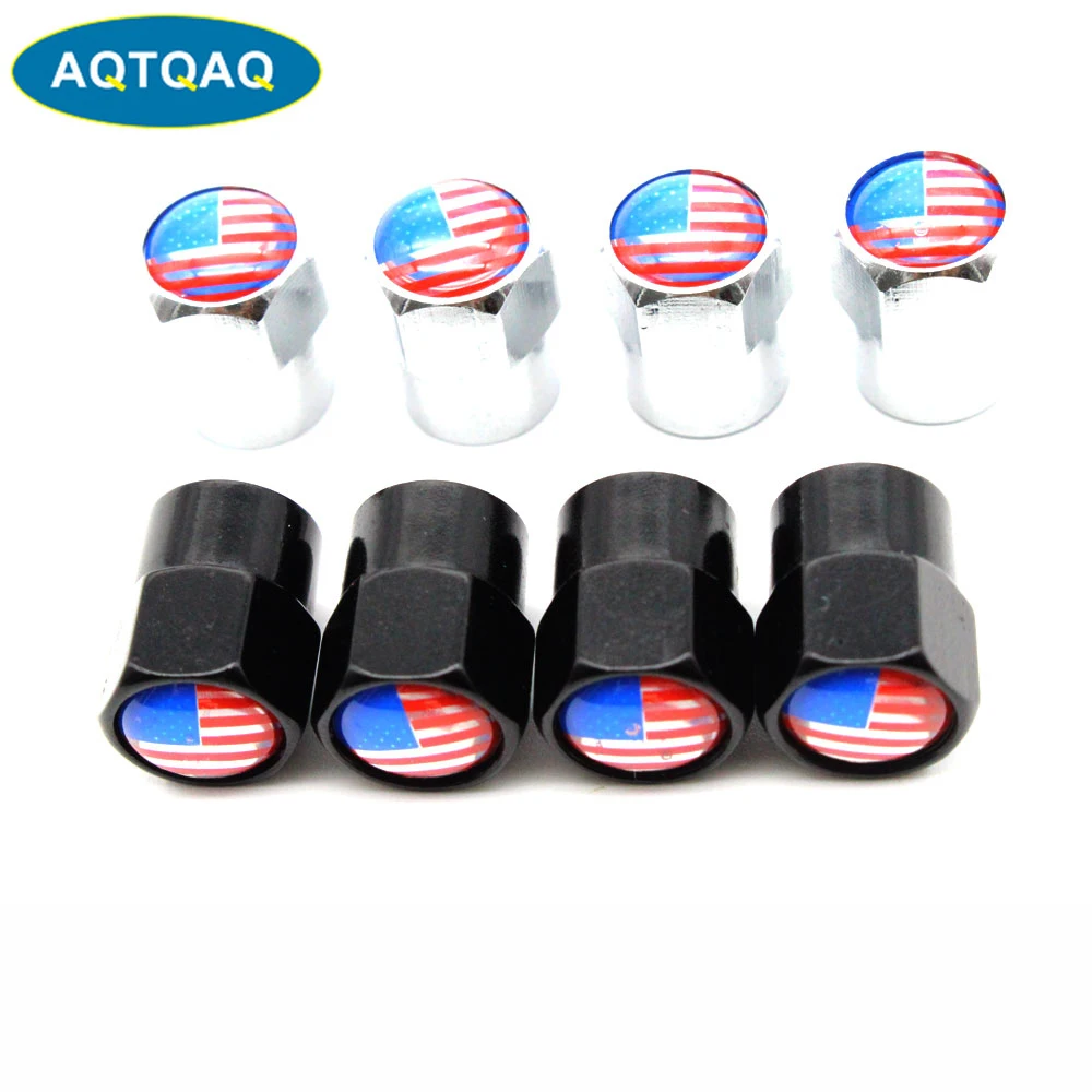 4 шт./компл. алюминиевый сплав/медь Америка США Национальный флаг крышка на