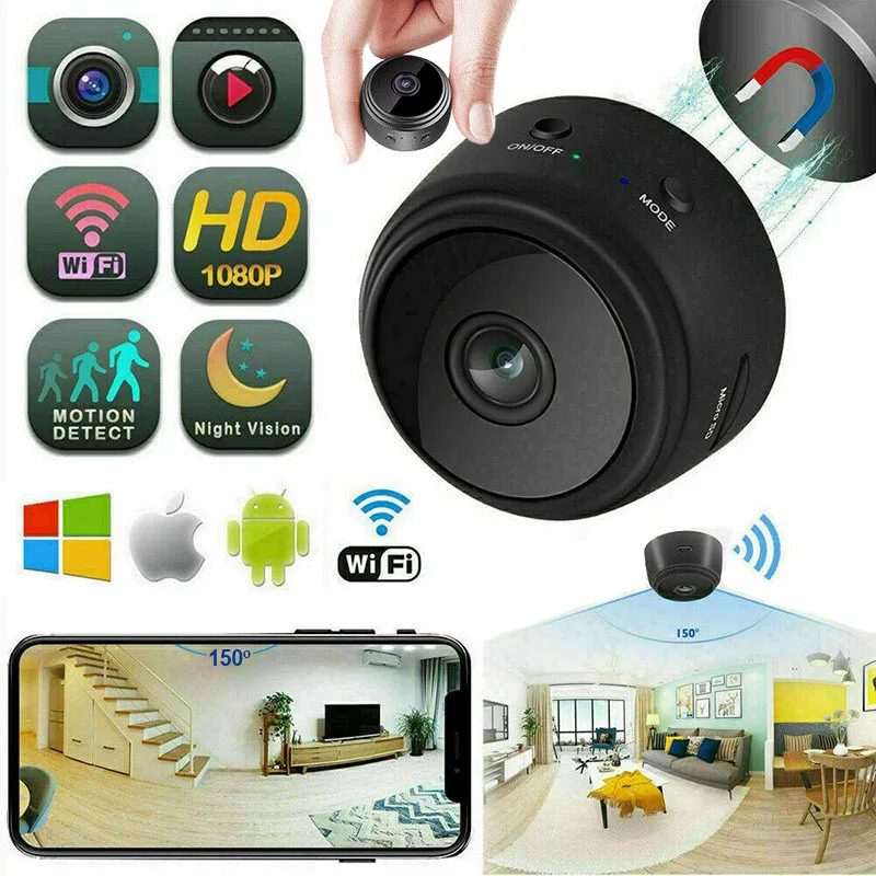 

Wifi Mini Camera Full HD 1080P Wireless IP Network Phone APP Infrared Night Vision Webcam Baby Monitor Recorder Video Camcorder