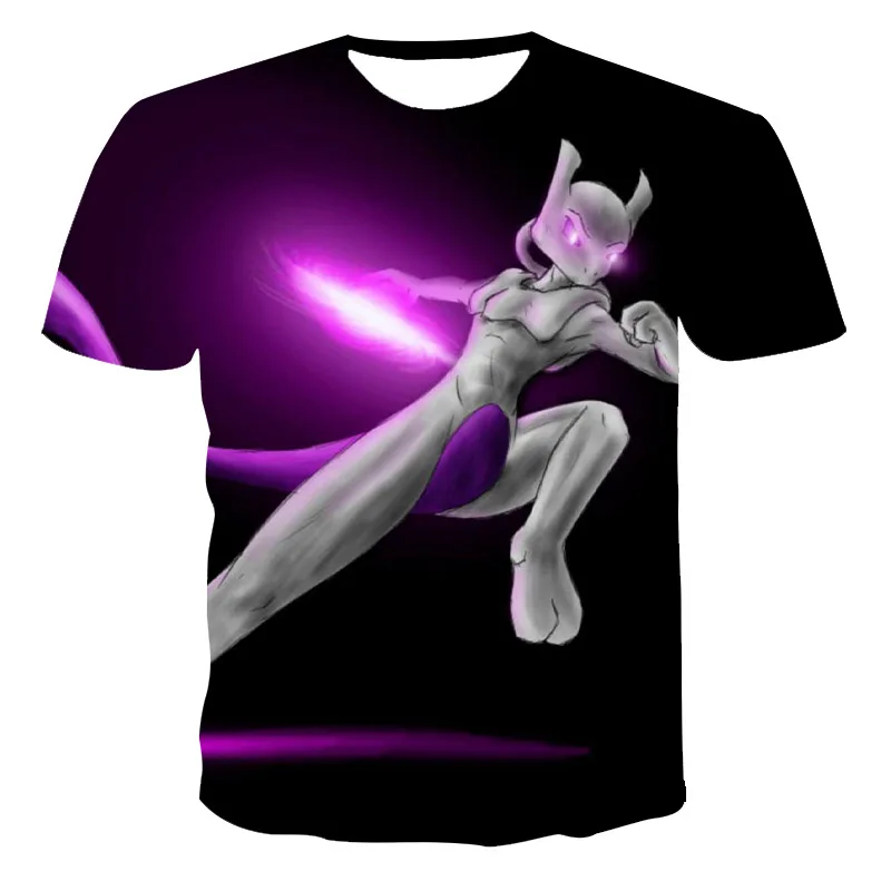 

Новинка лета 2021, футболка с 3D принтом, Мужская одежда, популярная модная уличная одежда с короткими рукавами и круглым вырезом из аниме Pokemon, ...