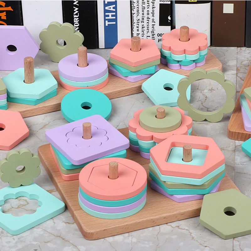 Детский пазл деревянные игрушки пазлы цвета макаруна детские развивающие для