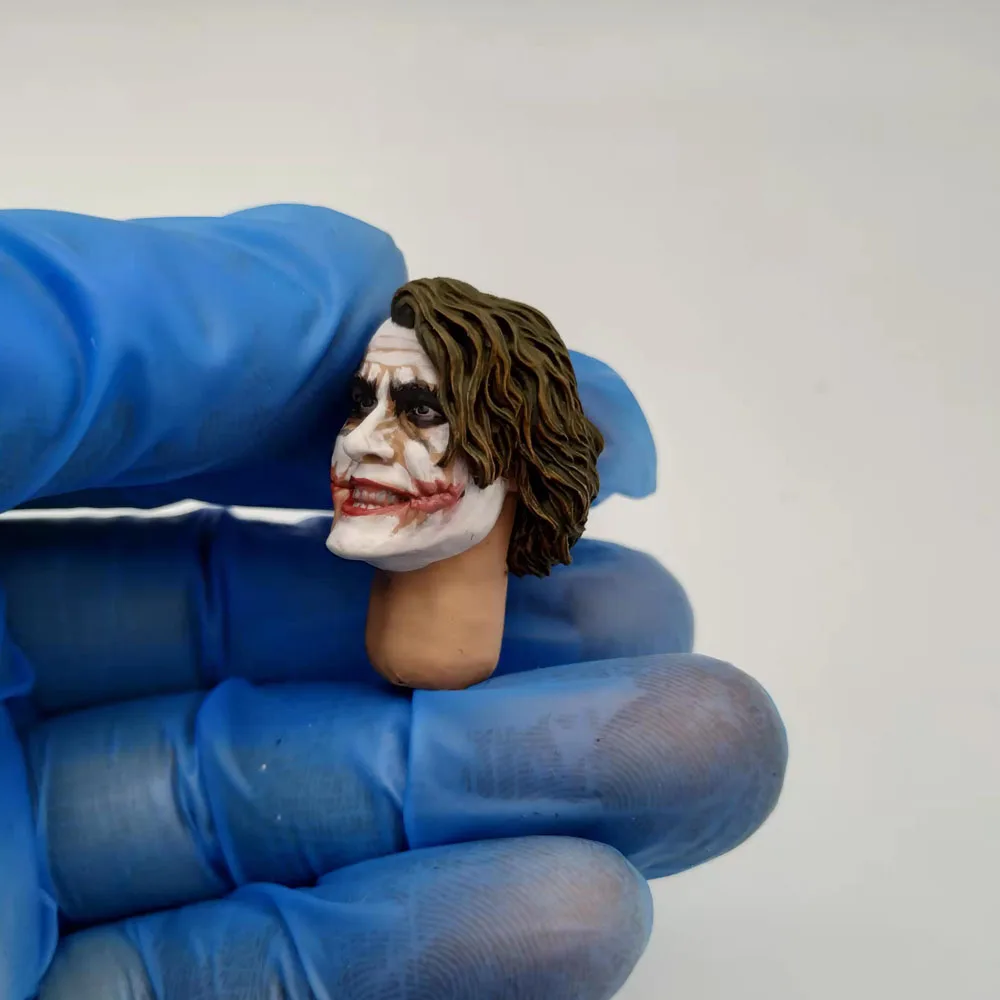 Ручная роспись масштаб 1/12 Heath Ledger голова Темного рыцаря клоуна для 6-дюймовой