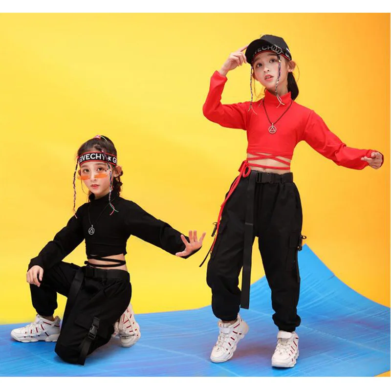 

Kids Hip Hop Clothing Clothes Dance Costume for Girls Cropped Sweatshirt Shirt Top Jogger Pants Jazz Ballroom Dancing Streetwear
